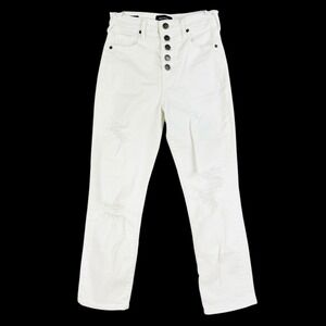 True Religion Women's Starr Distressed High Waist Stretch White Jeans Size 27W